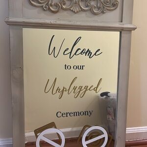 Elegant Gold and Cream Welcome Mirror